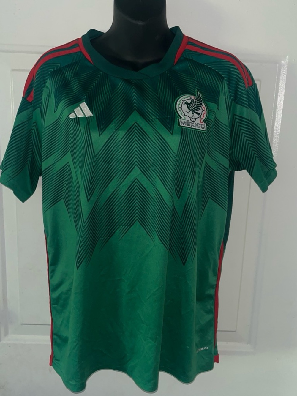 adidas Green and Red Mexico Men's Soccer Jersey